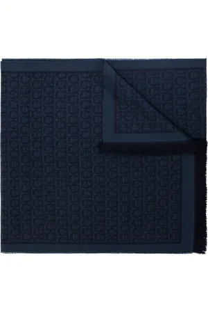 Salvatore Ferragamo Dames, Accessoires, Blauw, Maat: ONE Size Wol
