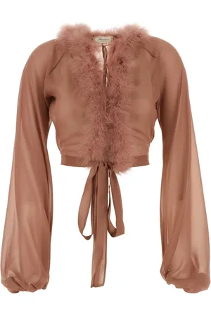 BLUMARINE Dames, Blouses & Shirts, Bruin, Maat: 2XS Zijde