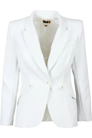 Elisabetta Franchi Dames, Jassen, Wit, Maat: L Leer