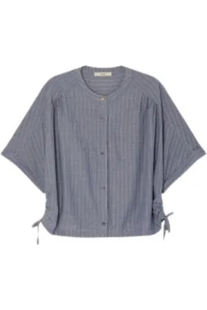 Sessun Dames, Blouses & Shirts, Blauw, Maat: S Katoen