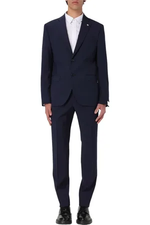 Manuel Ritz Heren, Pakken, Blauw, Maat: L Wol