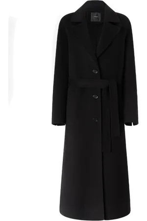 Pinko Dames, Mantels, Zwart, Maat: M Wol
