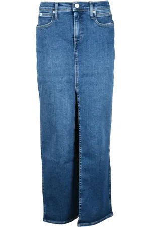 Calvin Klein Dames, Rokken, Blauw, Maat: W31 Katoen