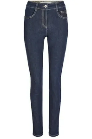 Marc Aurel Dames, Jeans, Blauw, Maat: L Poliester