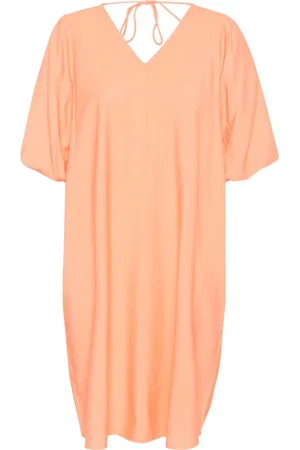 Kaffe Dames, Jurken, Oranje, Maat: XS Nylon