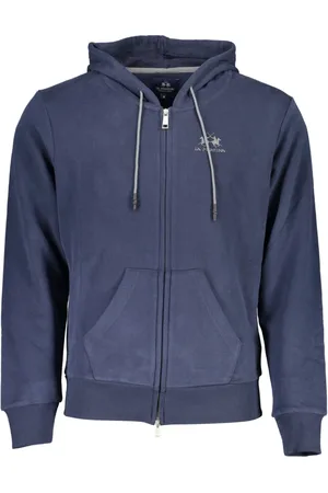 La Martina Heren, Sweatshirts & Hoodies, Blauw, Maat: XL Katoen