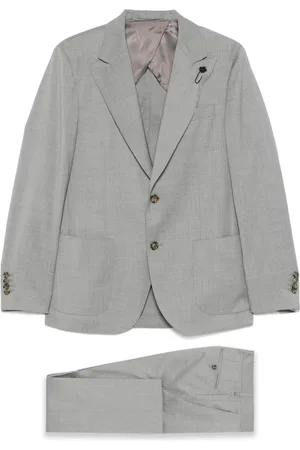 LARDINI Heren, Pakken, Grijs, Maat: XL Wol