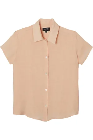 A.P.C. Dames, Blouses & Shirts, Roze, Maat: S Linnen