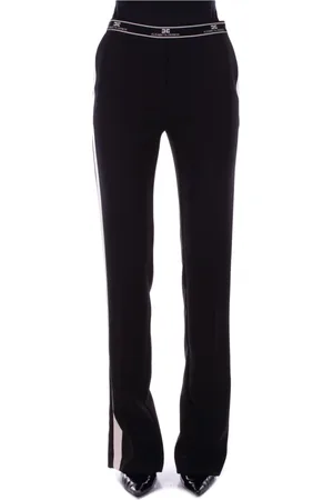 Elisabetta Franchi Dames, Broeken, Zwart, Maat: XL Viscose