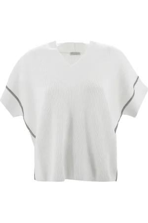 Brunello Cucinelli Dames, Truien, Wit, Maat: S