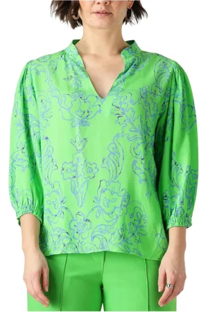 Jansen Amsterdam Dames, Blouses & Shirts, Groen, Maat: M