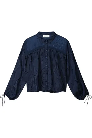 POM Amsterdam Dames, Blouses & Shirts, Blauw, Maat: 2XL