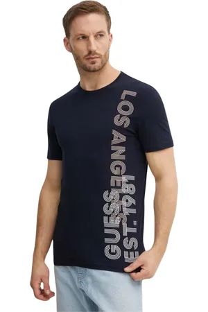 Guess Heren, Tops, Blauw, Maat: S Katoen