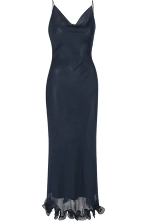 ROTATE Dames, Jurken, Blauw, Maat: XS Leer