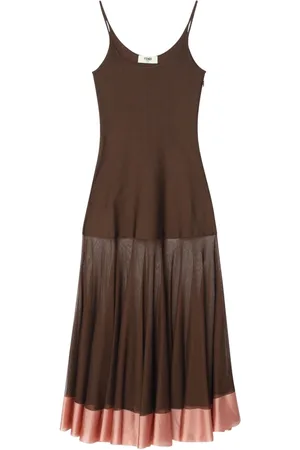 Fendi Dames, Jurken, Bruin, Maat: XS