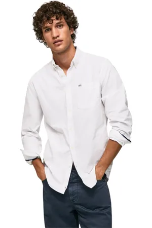 Pepe Jeans Heren, Overhemden, Wit, Maat: S Katoen