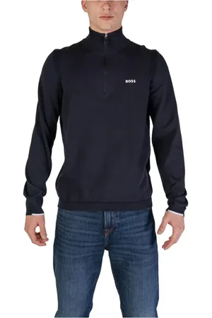 HUGO BOSS Heren, Truien, Blauw, Maat: M Katoen