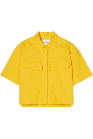 Closed Dames, Blouses & Shirts, Geel, Maat: XS Katoen