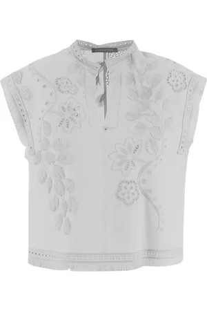 Alberta Ferretti Dames, Blouses & Shirts, Wit, Maat: M Katoen
