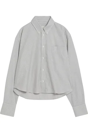 Ami Dames, Blouses & Shirts, Grijs, Maat: S Katoen
