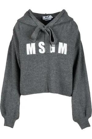 Msgm Dames, Sweatshirts & Hoodies, Grijs, Maat: M Wol