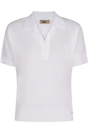 HERNO Dames, Tops, Wit, Maat: M Katoen