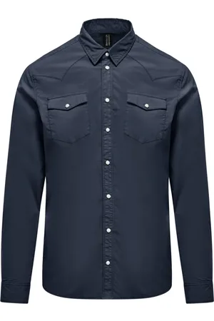 Bomboogie Heren, Overhemden, Blauw, Maat: 2XL Katoen