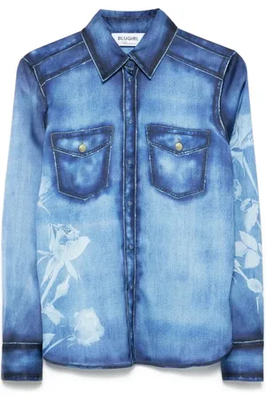 Blugirl Dames, Blouses & Shirts, Blauw, Maat: L Denim