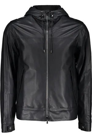 MOORER Heren, Jassen, Zwart, Maat: XL Leer