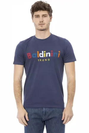 BALDININI Heren, Tops, Blauw, Maat: M Katoen