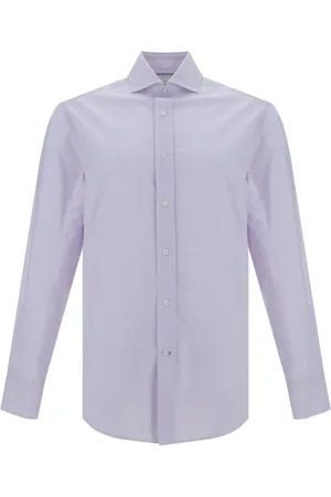 Brunello Cucinelli Heren, Overhemden, Paars, Maat: XL Katoen