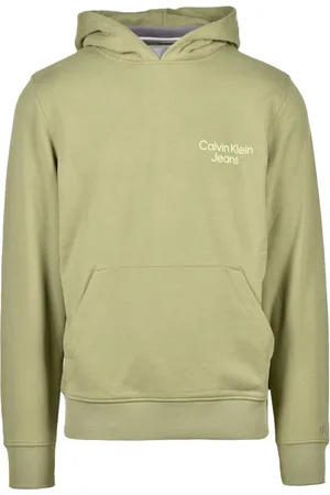 Calvin Klein Heren, Sweatshirts & Hoodies, Groen, Maat: 2XL Katoen
