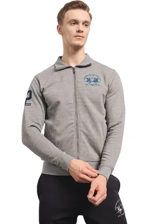 La Martina Heren, Sweatshirts & Hoodies, Grijs, Maat: XL Katoen