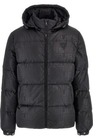 Guess Heren, Jassen, Zwart, Maat: L Leer