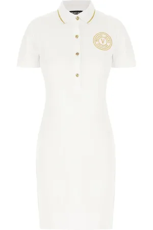 VERSACE Dames, Jurken, Wit, Maat: 2XS Katoen