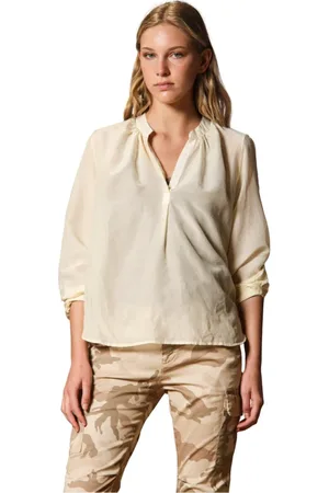Masons Dames, Blouses & Shirts, Geel, Maat: S Katoen