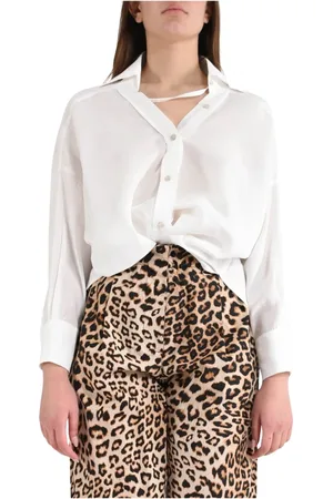 A PAPER KID Dames, Blouses & Shirts, Wit, Maat: M Katoen