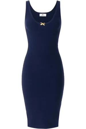 Elisabetta Franchi Dames, Jurken, Blauw, Maat: L Viscose