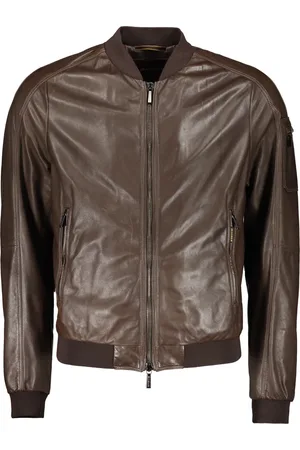 MOORER Heren, Jassen, Bruin, Maat: 3XL Leer