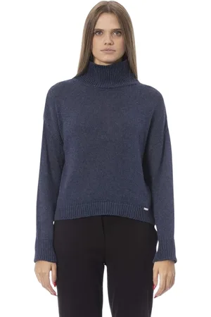 BALDININI Dames, Truien, Blauw, Maat: M Wol