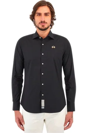 La Martina Heren, Overhemden, Zwart, Maat: 3XL Katoen