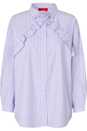 Crās Dames, Blouses & Shirts, Paars, Maat: S Katoen