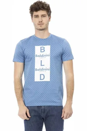 BALDININI Heren, Tops, Blauw, Maat: M Katoen