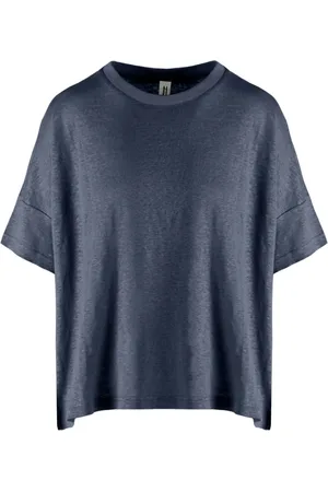 Bomboogie Dames, Tops, Blauw, Maat: L Linnen
