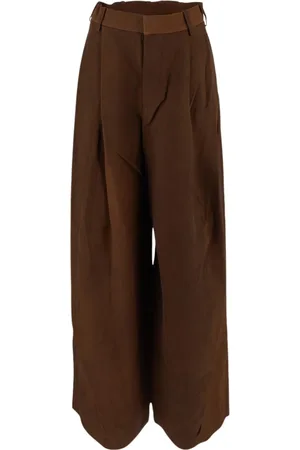 UMA WANG Dames, Broeken, Bruin, Maat: XS