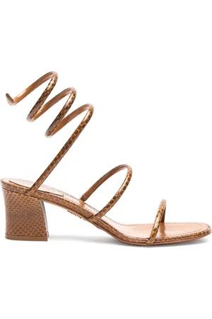 RENE CAOVILLA Dames, Schoenen, Bruin, Maat: 38 1/2 EU Leer