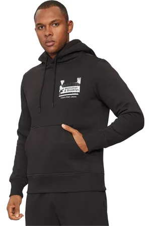 Calvin Klein Heren, Sweatshirts & Hoodies, Zwart, Maat: S Katoen