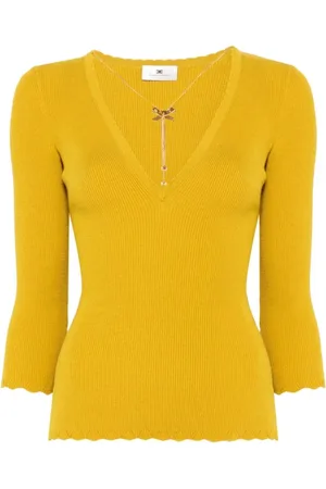 Elisabetta Franchi Dames, Truien, Geel, Maat: M