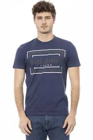 BALDININI Heren, Tops, Blauw, Maat: L Katoen