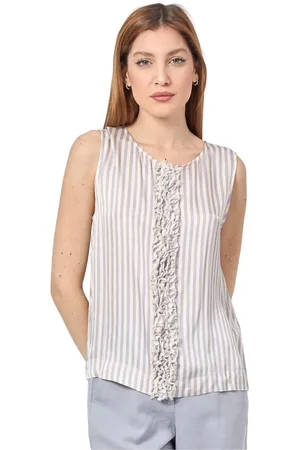 Alessia Santi Dames, Tops, Grijs, Maat: XL Satijn